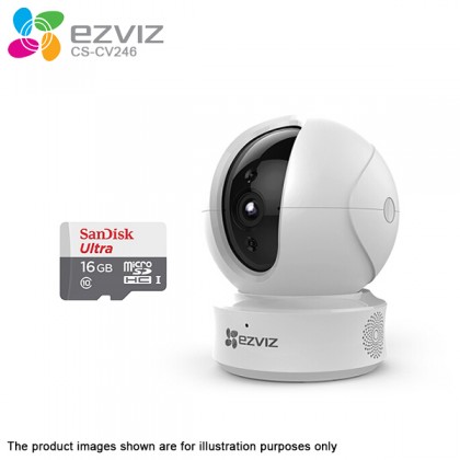 EZVIZ C6CN HD 720P Pan and Tilt WiFi Home Security Internet CCTV 360 View Camera with Audio Night Vision CS-CV246 - FOC 16GB Micro SD EZVIZ C6CN HD 720P Pan and Tilt WiFi Home Security Internet CCTV 360 View Camera with Audio Night Vision CS-CV246 - FOC 16GB Micro SD